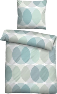 biberna Tencel Bettwäsche 0474493 KREISE, aqua, 1x 135x200 cm + 1x 80x80 cm
