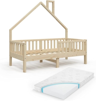 Vitalispa Hausbett Naturholz 80x160 cm mit Matratze, Noemi