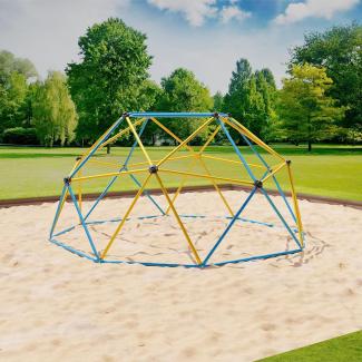 Klettergerüst 244 x 244 x 120 cm DomeClimber Kinder Kletterkuppel Geodome 8FT blau/gelb