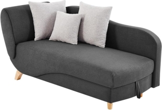 Vente-unique - Recamiere mit Schlaffunktion & Stauraum - rechtsseitig - Stoff - Anthrazit - PENELOPE