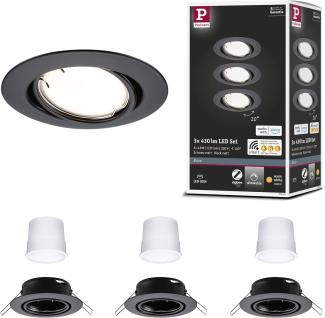 Paulmann 92465 Zigbee LED Einbauleuchte Base Coin Basisset Schwarz matt 3000K