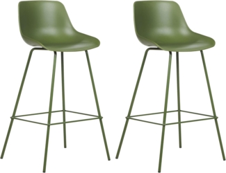 Set mit 2 Barstühlen EMMET Grün