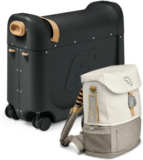 JetKids by Stokke® Black Reiseset, Reisebett und Rucksack für Kinder zwischen 2 - 7 Jahren