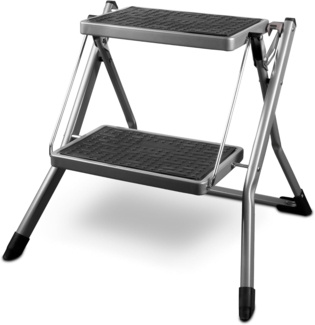 siwitec Trittleiter siwitec Mini Klapptritt aus Stahl - 2-stufig - anthrazit - GS geprüft (Wahlweise in Weiß oder Anthrazit erhältlich), 2 Stufen