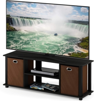 Furinno Econ TV Schrank/Entertainment Center mit 2 Einschüben, holz, Americano/Schwarz/Mittelbraun, 29. 72x105. 92x40. 13 cm