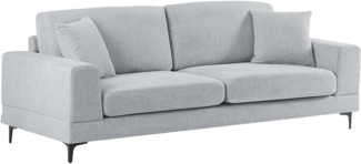 Vente-unique - Sofa 3-Sitzer - Strukturstoff - Hellgrau - JAMOLO