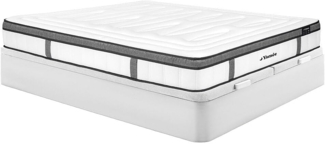 Vente-unique - Set aus Bettgestell mit Bettkasten + Matratze - 180 x 200 cm - Hybridmatratze - 7-Zonen-Taschenfederkern & Memory Schaum - Stärke 30 cm - Weiß - OLIANE von YSMÉE