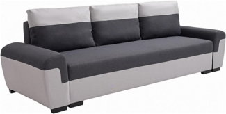Vente-unique - Sofa 3-Sitzer mit Schlaffunktion - Stoff - Anthrazit & Hellgrau - GABY II