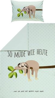 Erwin Müller Kinderbettwäsche Wendebettwäsche "Faultier", Renforcé, Tiermotiv