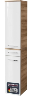 Fackelmann MILANO Hochschrank 30 cm, Braun hell/Weiß
