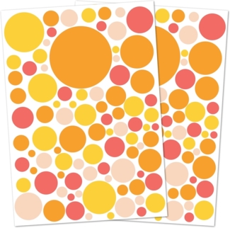 PUNALU Wandtattoo Kreis Set 176 Stück Wandtattoo Babyzimmer Kinderzimmer Kreisaufkleber, selbstklebend, rückstandslos abziehbar