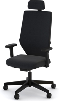 ASSMANN Bürostuhl Streamo mit Polsterrücken und Kopfstütze Schwarz 48x64x132cm Textil