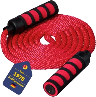 Best Sporting Springseil Springseil mit Softgriffen I Länge 400 cm I Farbe Rot, Schwungseil für mehrere Springer