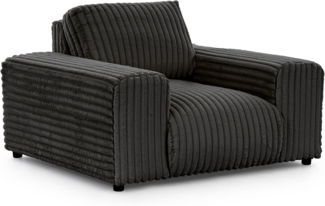 S-Style Möbel Sessel Mollis aus Plüschcord mit schöner Sitzkomfort, mit Wellenfederung