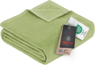 IBENA 'Luxus', Baumwollmischgewebe grün, 220x240 cm