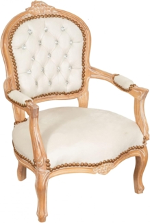 Biscottini Sessel Wohnzimmer und Stuhl Schlafzimmer 50 x 74 x 52 cm | Schlafzimmer Sessel mit antikem Finish | Brauner Zimmerstuhl