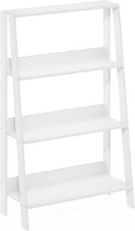 Furinno Ladder Leiter-Bücherregal, 4 Ebenen, Weiß