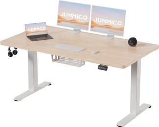 JUMMICO HöHenverstellbarer Schreibtisch 140x60 cm,Standing Desk（71-119cm）,Schreibtisch HöHenverstellbar Elektrisch mit 2-Memory-Steuerung und Antikollisions Funktion(Beige)