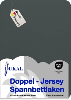 DUKAL Spannbettlaken aus hochwertigem DOPPEL-Jersey, 100% Baumwolle, Doppel-Jersey, Gummizug: rundum, (1 Stück), 80x200 cm, mit Spannumrandung, Made in Germany
