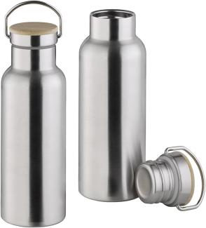 2-er Set Trinkflaschen Edelstahl, Thermosflaschen 500ml mit Schraubverschluss