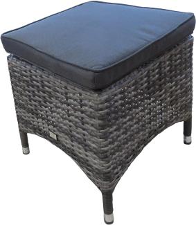 MONACO Polyrattan Gartenhocker Beistelltisch mit Alu-Gestell