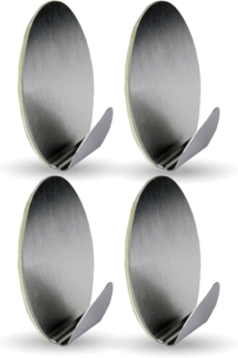 Bestlivings Wandhaken Wandhaken Edelstahl, selbstklebend, 4er, Badezimmer, Türen, Duschen, Badewannen, Vorhänge, Küche, (4-St), Silber aus Edelstahl, Rostfrei Aufhänger Bilderhaken ohne Bohren