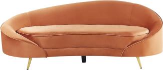 3-Sitzer Sofa Samtstoff orange gold SAVAR