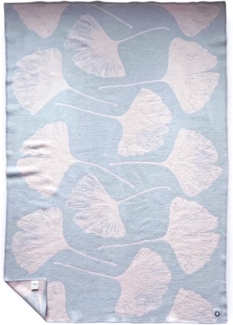 WoolOnly Wendedecke Wolldecke Plaid aus Norwegischer Wolle 130x200 cm (Ginkgo Pink Quartz)