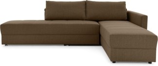 LOOKS by Wolfgang Joop Looks III Designer Sofa mit Boxspringfederung, Ecksofa mit Bettfunktion, Dunkelbraun, 287 x 229 x 77 cm