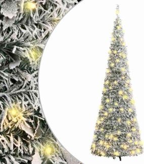 vidaXL Pop-Up-Weihnachtsbaum Künstlich Beschneit 50 LEDs 120 cm 357756