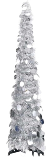 vidaXL Künstlicher Pop-Up-Weihnachtsbaum Silber 120 cm PET 320991