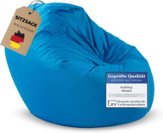BubiBag Sitzsack für Erwachsene -Indoor Outdoor XL Sitzsäcke, Sitzkissen oder als Gaming Sitzsack, geliefert mit Füllung (125 cm Durchmesser, königsblau)