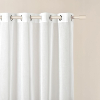 ROOM99 Gardine mit Ösen Novelia 500x230 cm Breite x Höhe Wohnzimmer Transparent modern Vorhang Schal Wohnzimmer Schlafzimmer Weiß glatt, 1 Stück