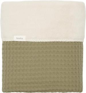 Koeka Wafel Oslo Bettdecke – Teddy – Moss Grün dun
