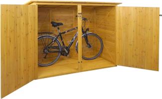 1er-Fahrradgarage HWC-H60, Fahrradbox Geräteschuppen Gerätehaus, MVG abschließbar 152x184x98cm ~ braun