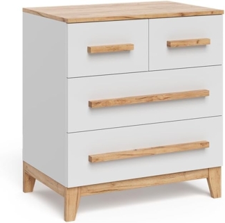 Kommode Malia Weiß/Artisan 80x88 cm mit 4 Schubladen Vitalispa