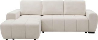 Vente-unique - Ecksofa mit Schlaffunktion - Ecke links - Chenille - Beige - KOUMALO
