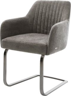 Freischwinger Greg-Flex Bouclé Soft Schlamm Freischwinger flach Graphit Taschenfederkern