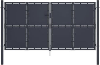 vidaXL Gartentor aus Stahl 300 x 200 cm Anthrazit 144528