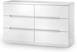 Julian Bowen Manhattan Kommode mit 6 Schubladen, breit, weiß