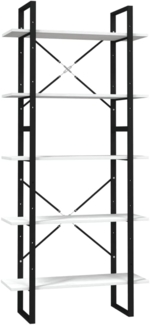 vidaXL Bücherregal 5 Fächer Weiß 80x30x175 cm Massivholz Kiefer 3081994