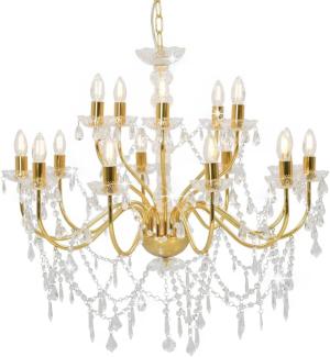 vidaXL Kronleuchter 2-lagig Golden 15×E14-Glühbirnen 281613