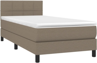 vidaXL Boxspringbett mit Matratze & LED Taupe 100x200 cm Stoff 3133137