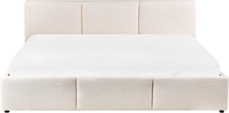 Bett mit Stauraum Bouclé BOUSSE 180x200 cm Cremeweiß