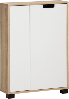 Schildmeyer Highboard Emmik 159449, weiß Eiche Dekor/weiß matt, 59,8 x 19,5 x 85,2 cm