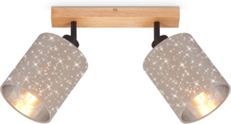 Briloner Leuchten Deckenspot Spotleuchte, taupe, Holz, 2xE27 exkl, ohne Leuchtmittel