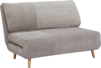 Vente-unique - Schlafsofa 2-Sitzer - Cord - Hellgrau - PALULA