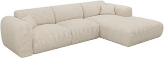 Vente-unique - Großes Ecksofa - Ecke rechts - Cord - Beige - POGNI von Maison Céphy
