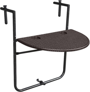 Well Home Balkontisch, oval, klappbar, Braun