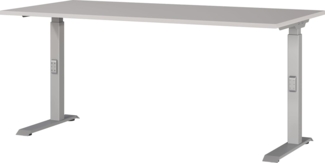 Germania Schreibtisch 7911-643, in Kaschmir/Silber, me. höheneinst, 160 x 91 x 80 cm (BxHxT)